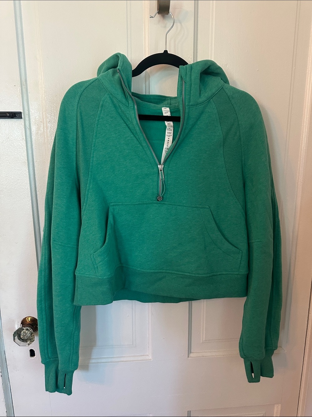lululemon athletica Teal Green Half-Zip Hooded Pullover never worn